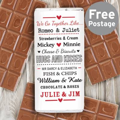 Personalised Couples Chocolate Bar