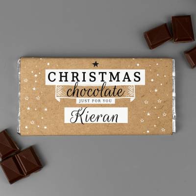 Image of Personalised Christmas Milk Chocolate Bar