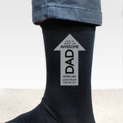 Personalised Awesome Dad Men's Socks
