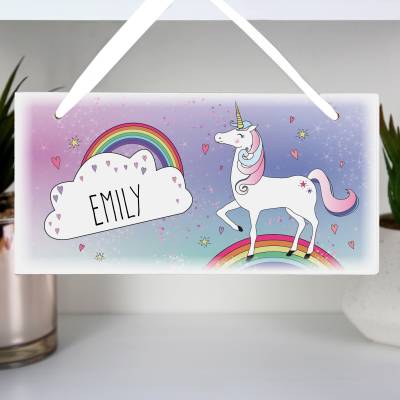 Personalised Unicorn Wooden Sign