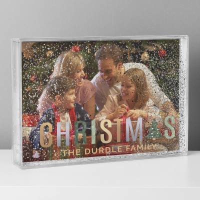 Image of Personalised Christmas 6x4 Glitter Shaker Photo Frame