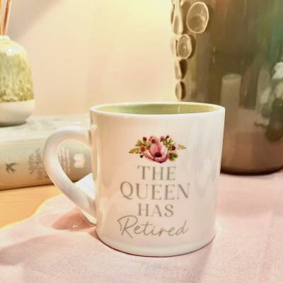 The Queen Has Retired Floral Stoneware Mug Gift – Gift Boxed Retirement Mug for Women