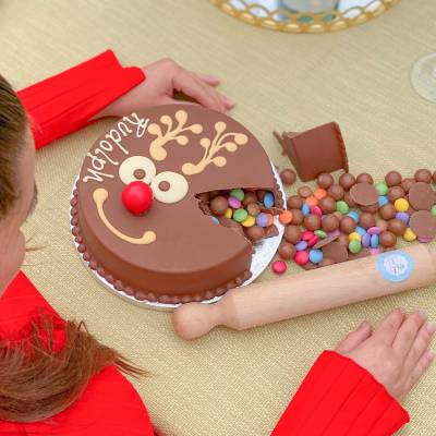 Chocolate Reindeer Smash Cake