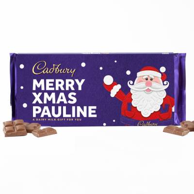 Image of Personalised Santa Design 360g Cadbury Dairy Milk Bar