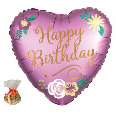 Happy Birthday Purple Heart Sweet Balloon