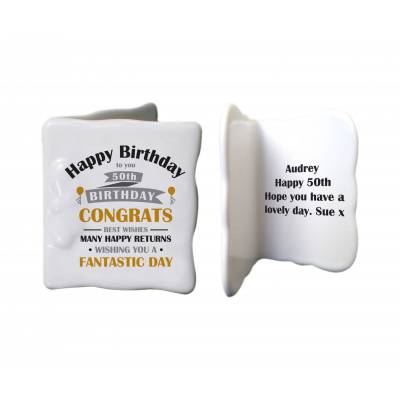 Image of Personalised Ceramic Birthday Card