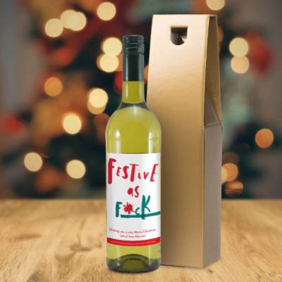 Personalised Festive As White Wine
