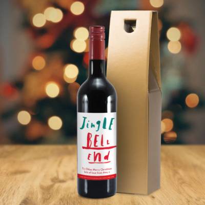 Image of Personalised Jingle Bell End Red Wine