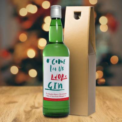 Personalised Come Let Us Adore Gin