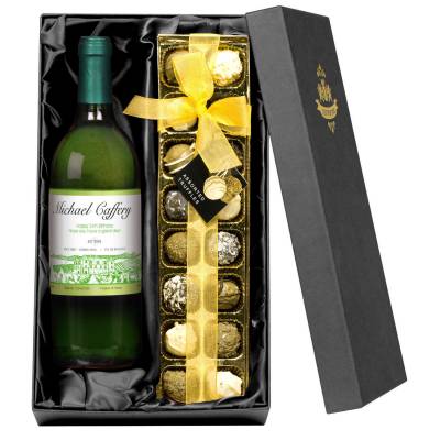 Personalised White Wine and Chocolates
