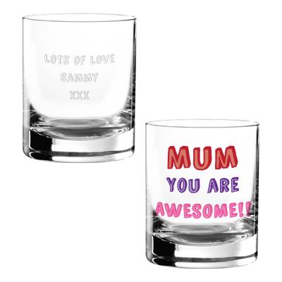 Personalised Awesome Mum Glass Tumbler