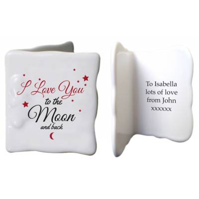Image of Personalised To the Moon & Back Ceramic Card