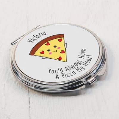 Personalised Pizza My Heart Compact Mirror