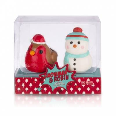 Snowman And Robin Lip Balm Set