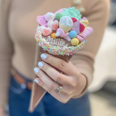 Fruity Sweets Fully Loaded Chocolate Ice Cream Cone