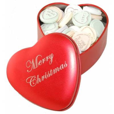 Merry Christmas Love Hearts Tin