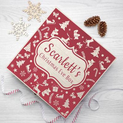 Personalised Christmas Eve Box With Festive Pattern