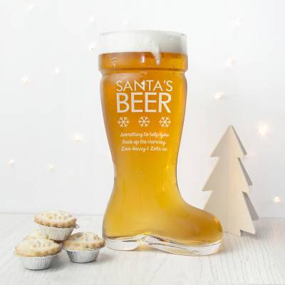 Personalised Large Santa's Boot Beer Glass