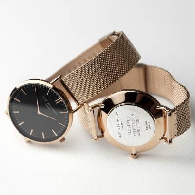 Personalised Rose Gold Mesh Strapped Watch