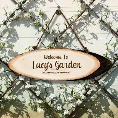 Personalised Welcome To My Garden Wooden Sign