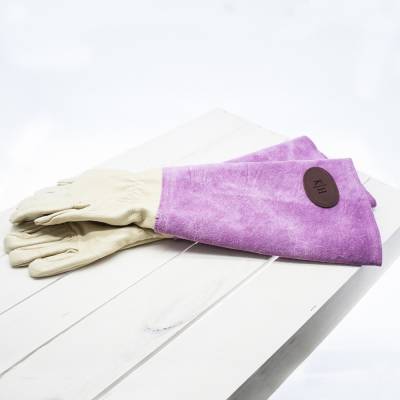Personalised Pink Leather Gardening Gloves