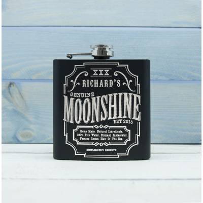 Personalised Moonshine Vintage Hip Flask