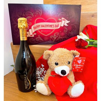 The Valentines Prosecco & Teddy Hamper