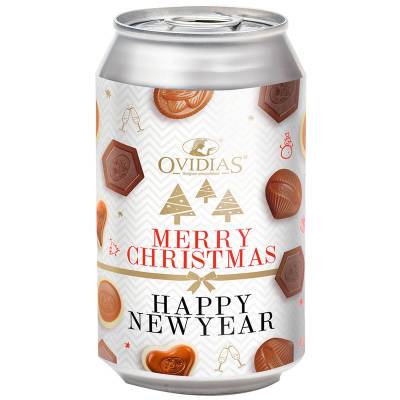 Merry Christmas & Happy New Year Chocolate Can