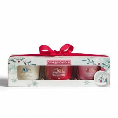 Yankee Candle 3 Filled Votive Candle Christmas Gift Set