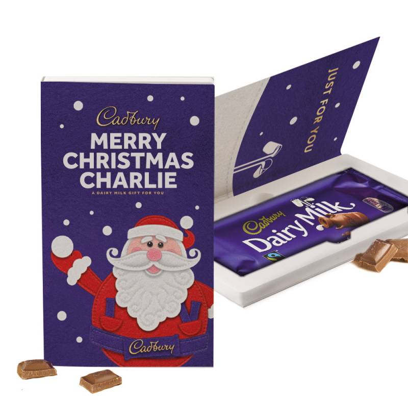 Personalised Cadbury Dairy Milk Christmas Card 200g