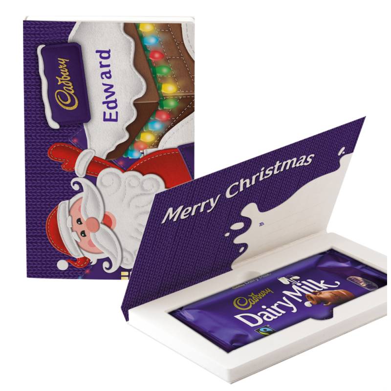 Personalised Cadbury Dairy Milk Santa Christmas Card 200g Funky Hampers