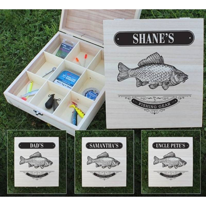 Personalised Dad's Fishing Gear Box