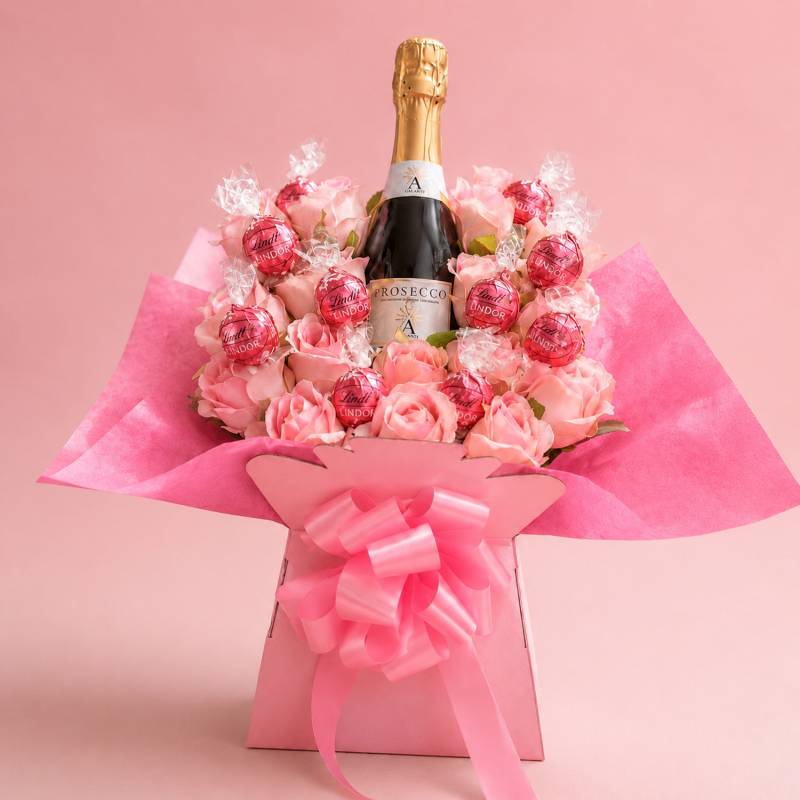 Pretty Pink Prosecco Chocolate Bouquet Pretty Pink Prosecco Chocolate Bouquet