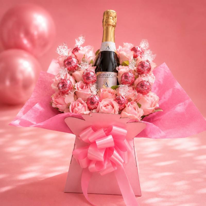 Pretty Pink Prosecco Chocolate Bouquet