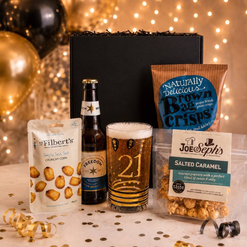 21st Birthday Beer Gift Box – Freedom Lager & Gourmet Snacks Hamper 21st Birthday Beer Gift Box – Freedom Lager & Gourmet Snacks Hamper