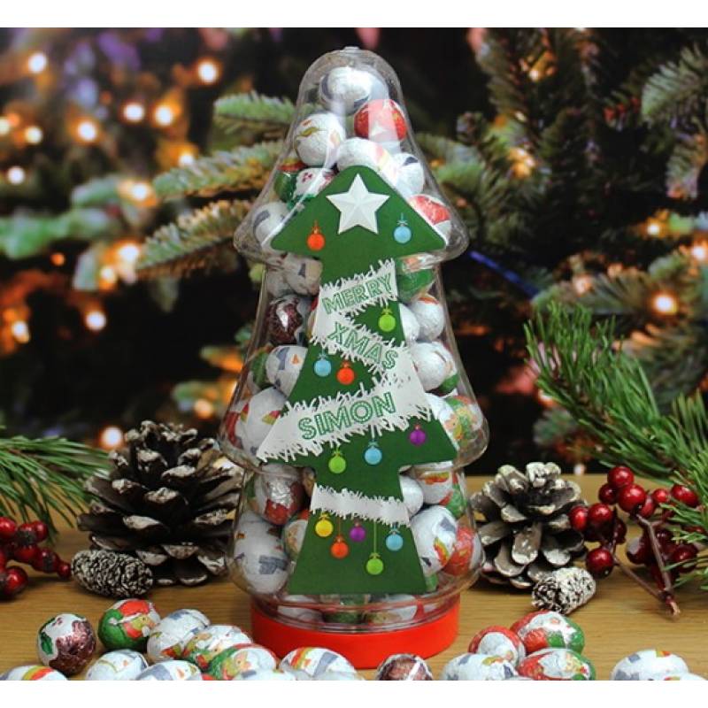 Personalised Christmas Tree Chocolate Jar