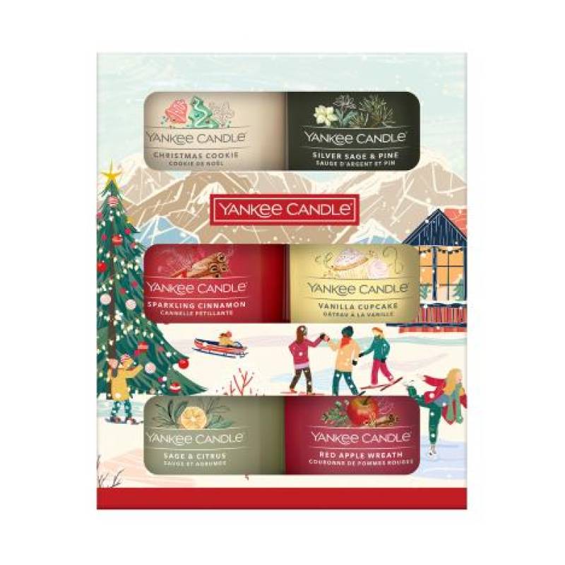 Yankee Candle 6 Filled Votive Candle Christmas Gift Set