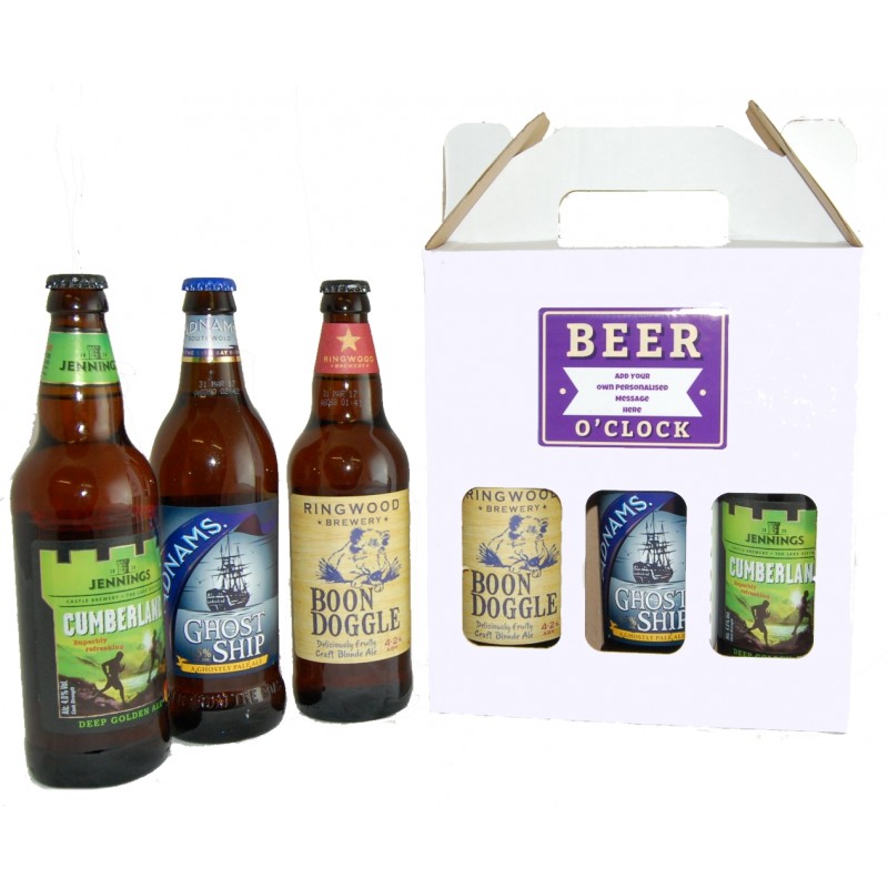 Personalised Beer O'Clock 3 Beers Gift
