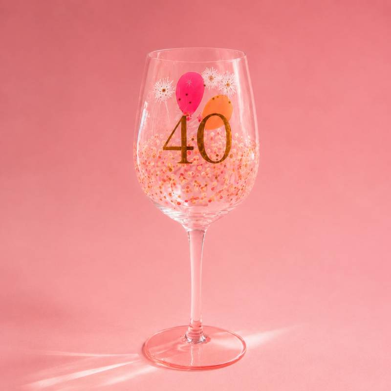 40th Birthday Prosecco Gift Set with Bottega Rosé & Birthday Glass 40th Birthday Prosecco Gift Set with Bottega Rosé & Birthday Glass