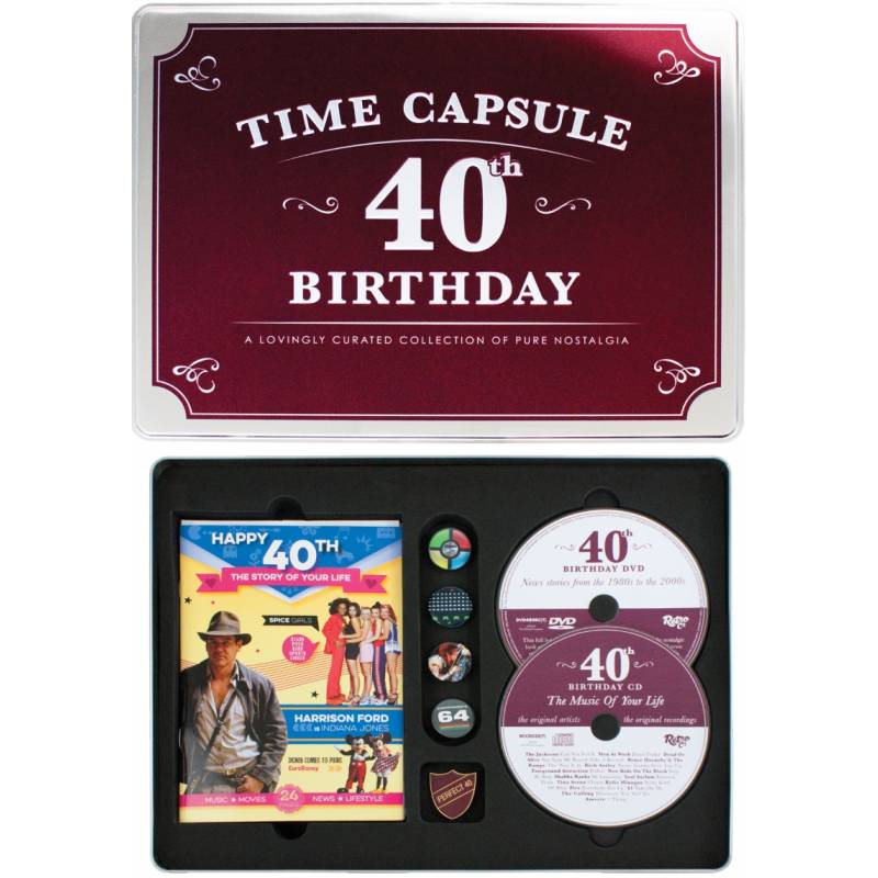 Happy 40th Birthday Time Capsule Tin Happy 40th Birthday Time Capsule Tin