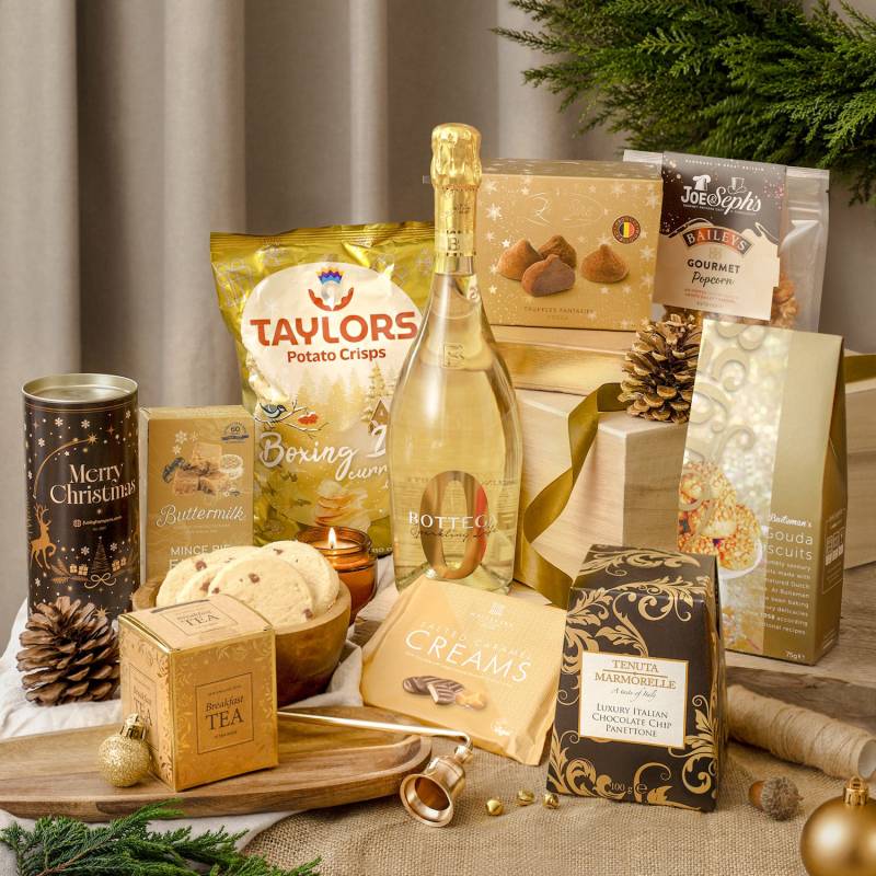 Luxury Alcohol Free Christmas Hamper – Bottega 0% Sparkling Wine, Christmas Treats, Tea & Festive Snacks Gift Luxury Alcohol Free Christmas Hamper – Bottega 0% Sparkling Wine, Christmas Treats, Tea & Festive Snacks Gift
