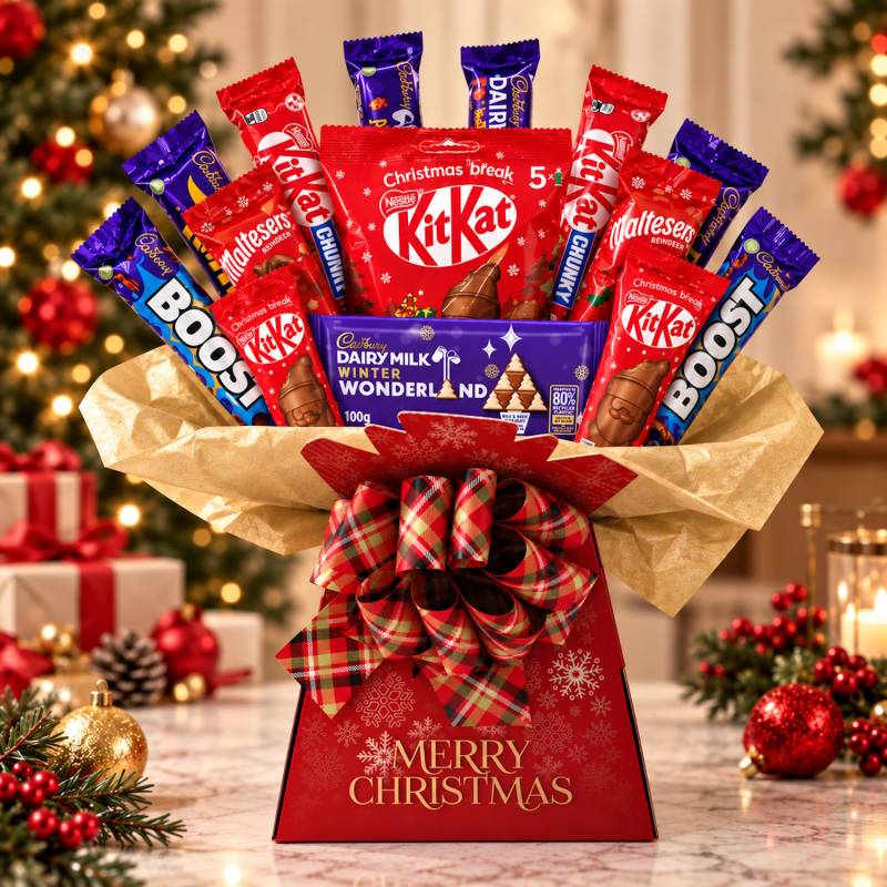 Merry Christmas Chocolate Bar Bouquet Merry Christmas Chocolate Bar Bouquet