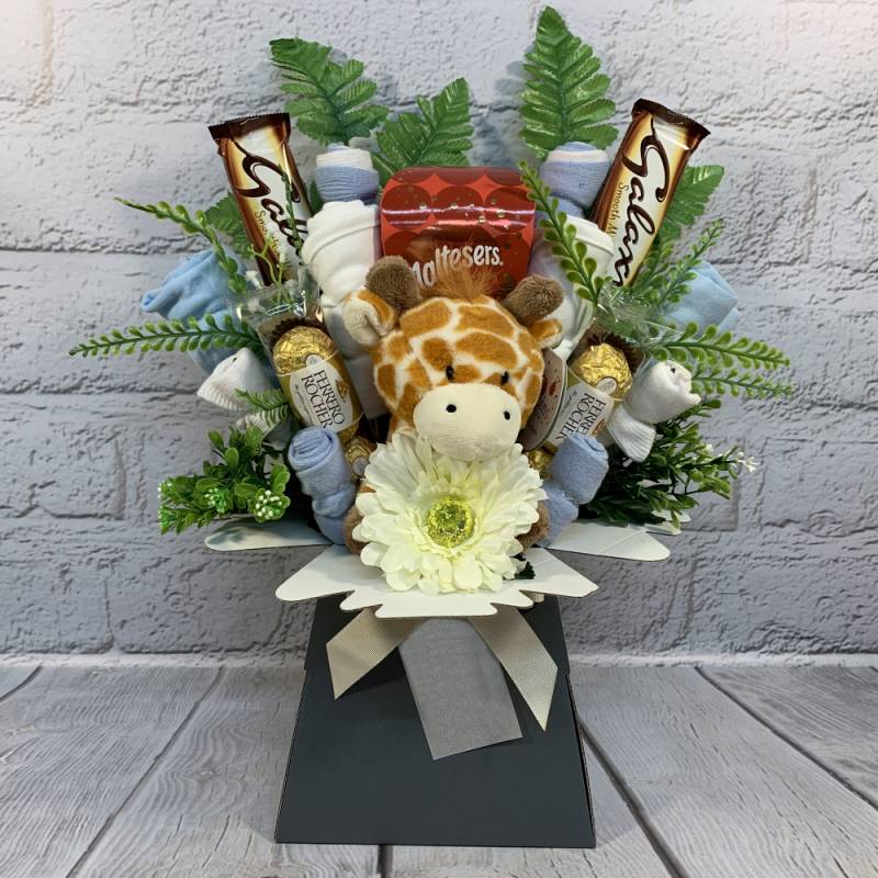 Baby Boy Clothes and Chocolate Bouquet