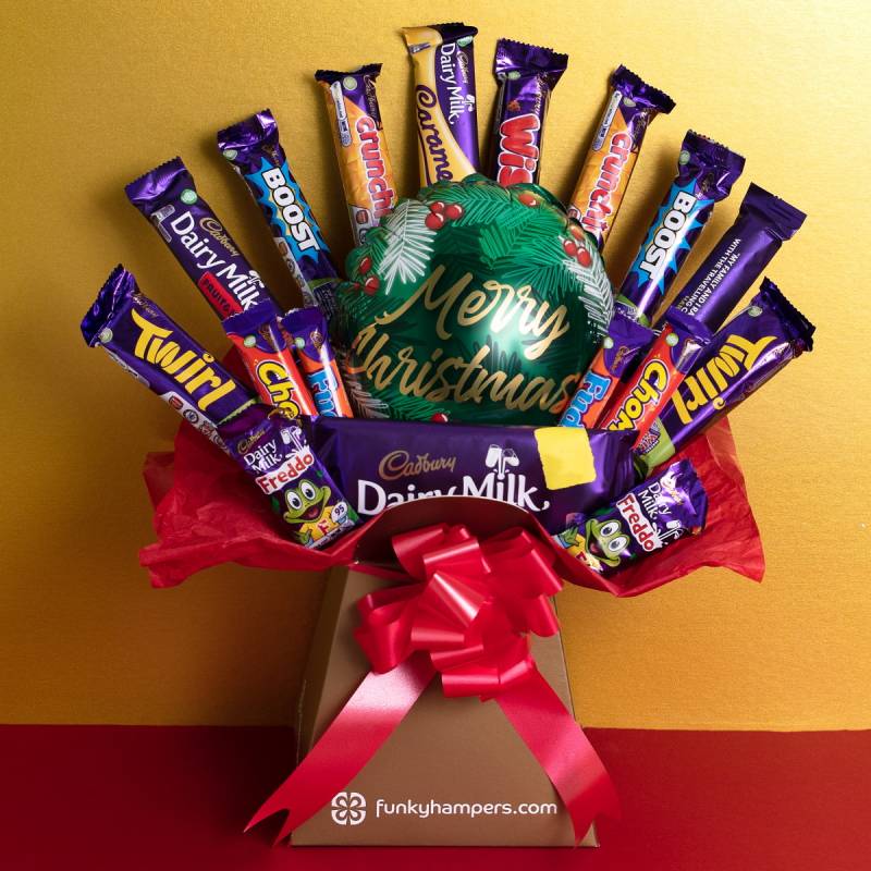 Merry Christmas Deluxe Cadburys Chocolate Bouquet