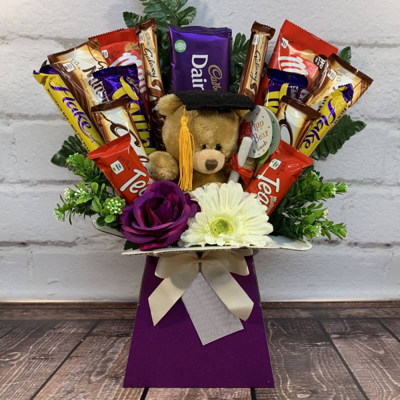 Graduation Bear Chocolate Bouquet