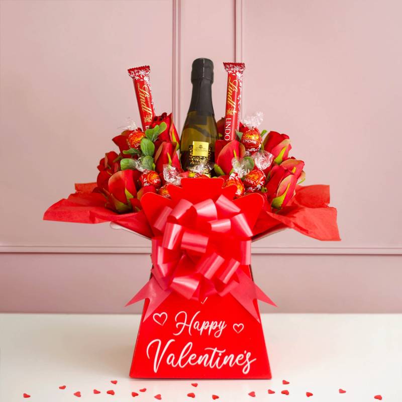 Happy Valentines Prosecco and Lindor Bouquet