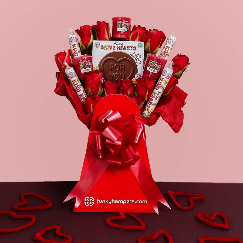 Love Hearts and Yankee Candle Chocolate Bouquet