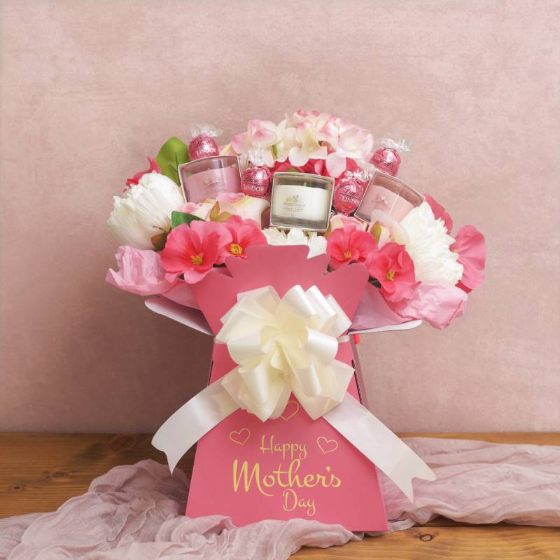 Mothers Day Pink Harmony Yankee Candle and Lindor Bouquet