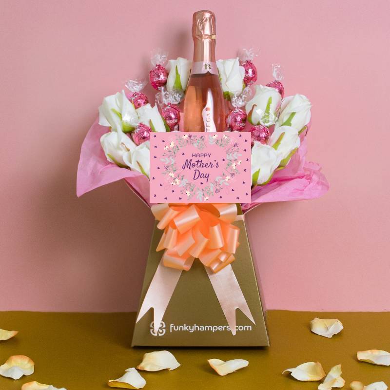 Mothers Day Pink Prosecco and Lindor Chocolate Bouquet