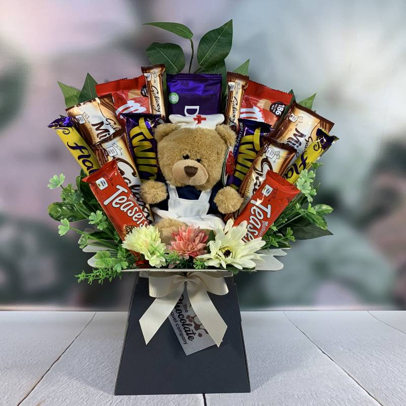 Get Well Soon Bear Chocolate Bouquet